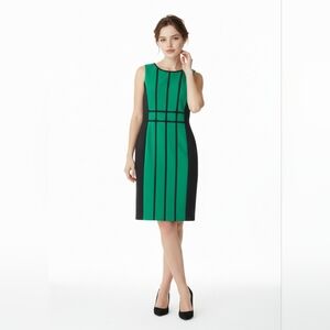 Calvin Klein Green and black career dress Size 8